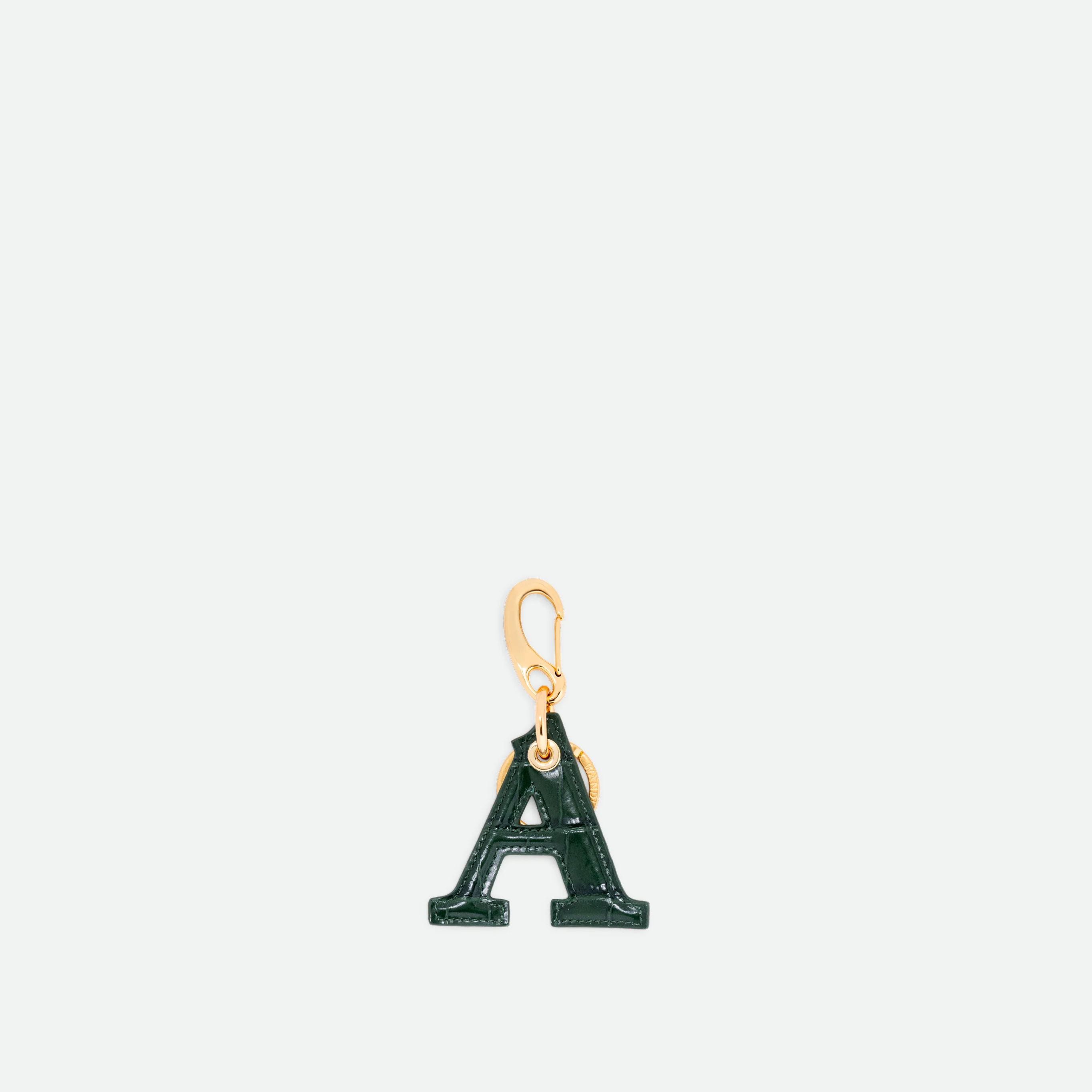Bag Charm Letter - A - Olive Croco