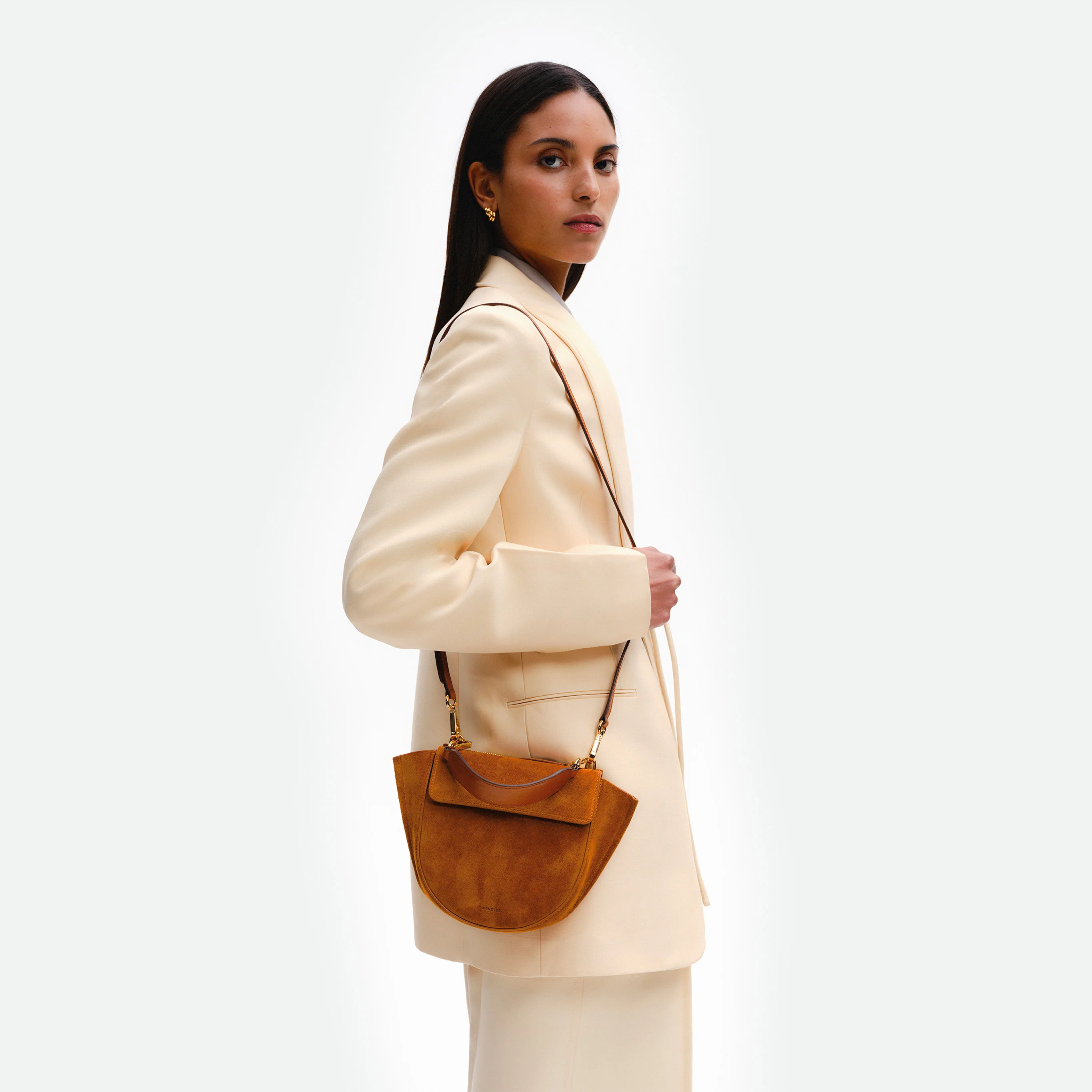 Hortensia Bag Mini - Cognac Suede - Image 6