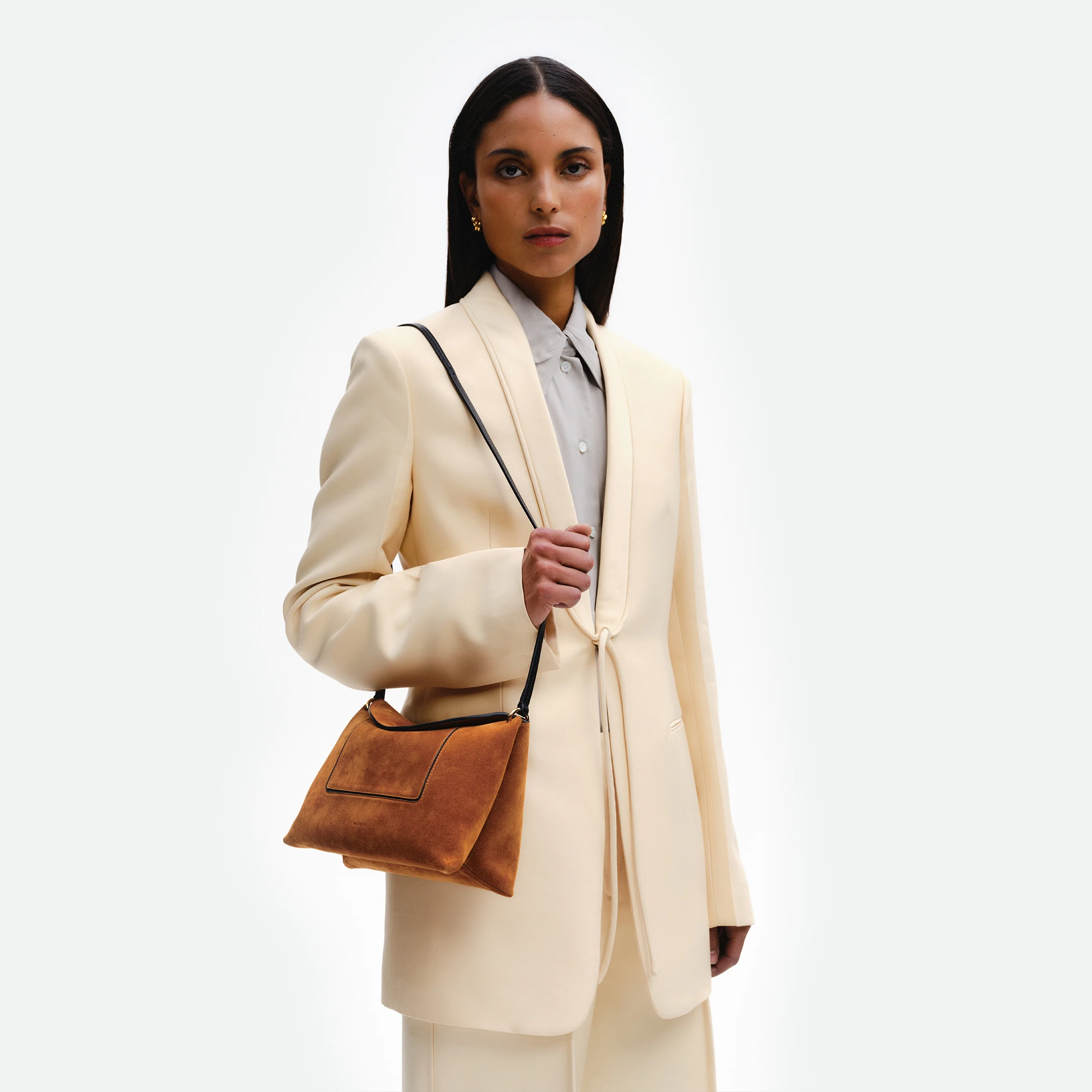 Penelope Slouch Bag - Cognac Suede - Image 3