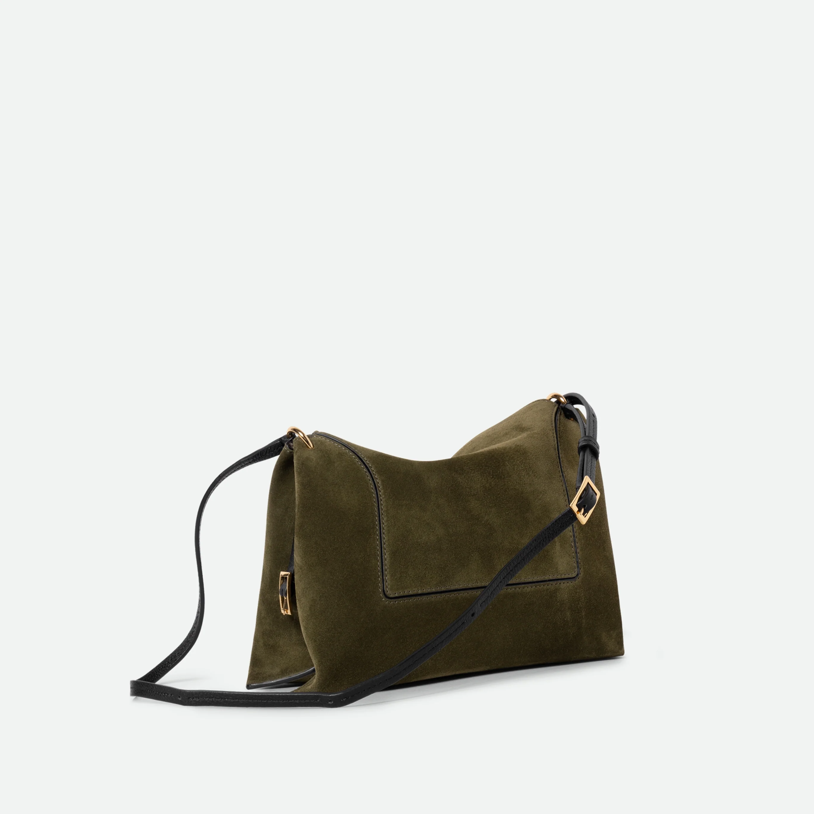 Penelope Slouch Bag - Olive Suede - Image 3