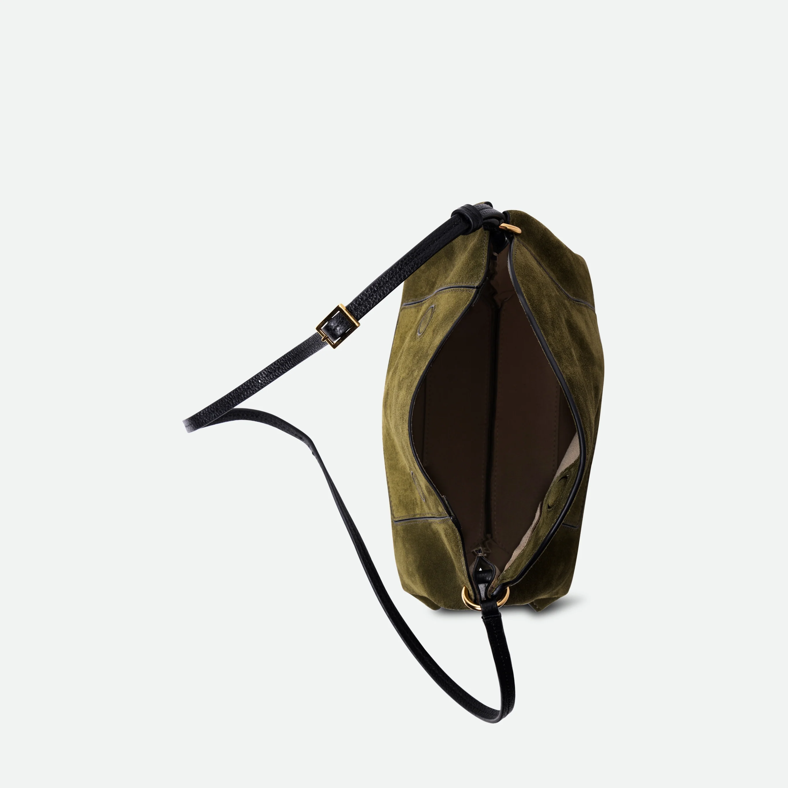 Penelope Slouch Bag - Olive Suede - Image 7