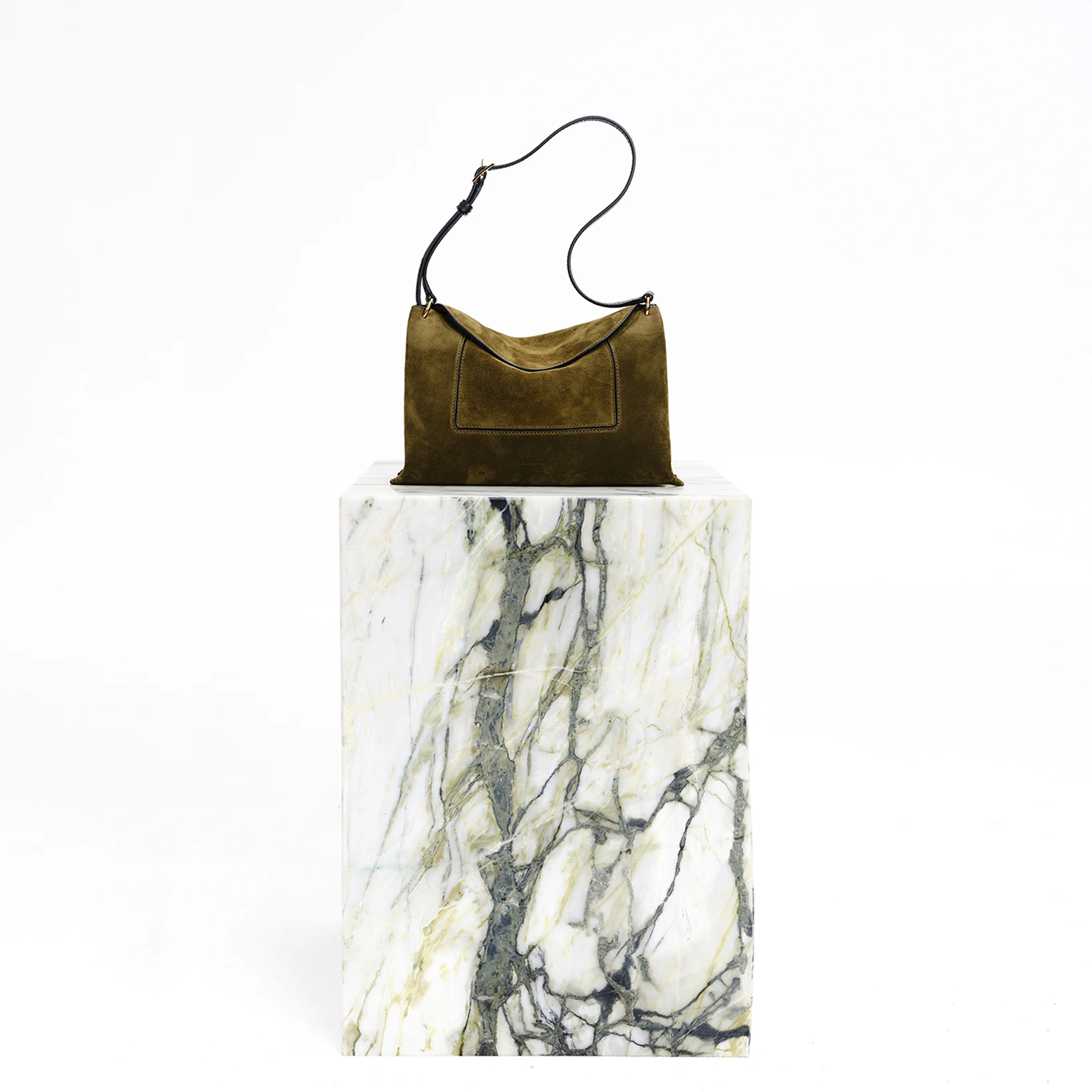 Penelope Slouch Bag - Olive Suede - Image 9