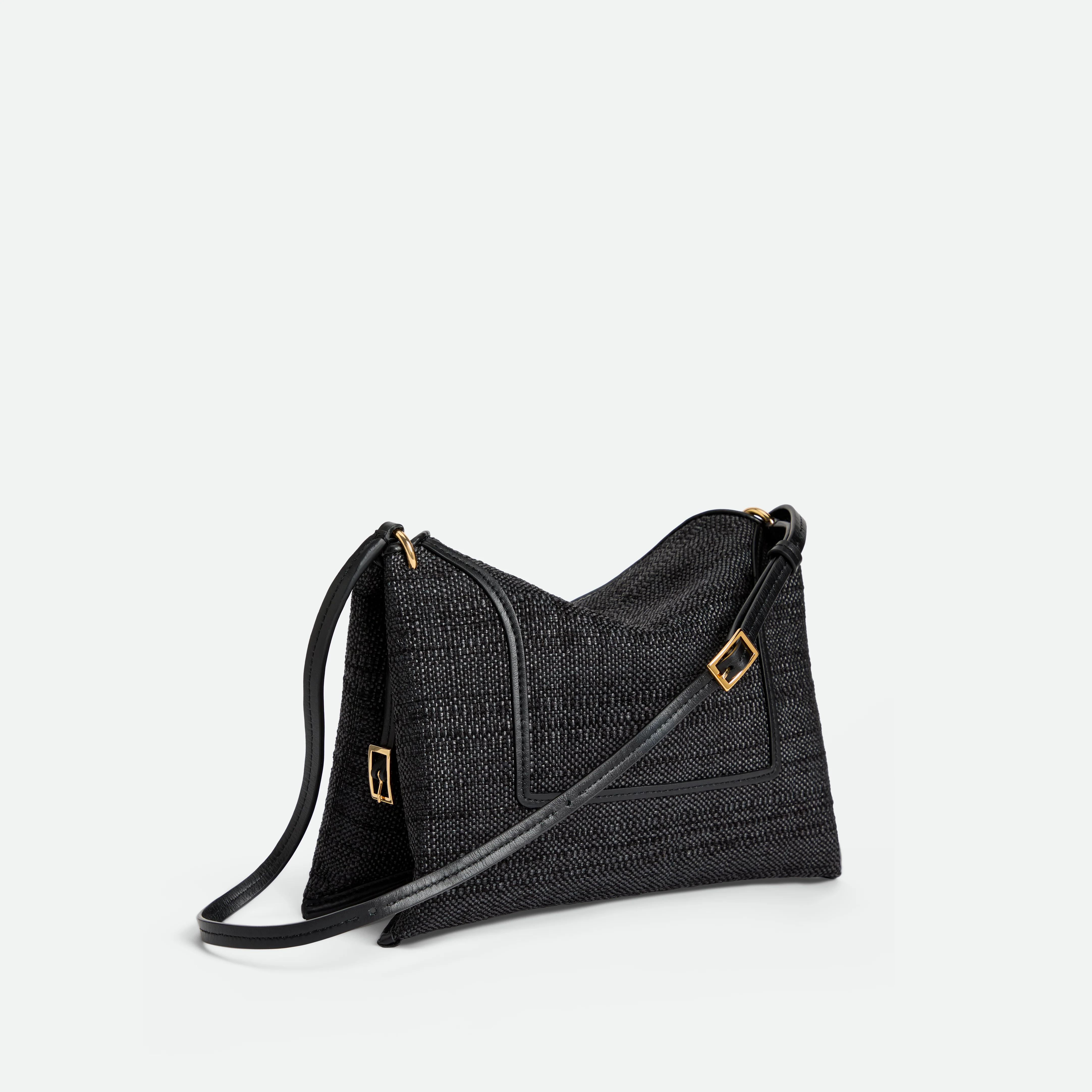 Penelope Slouch Bag Raffia - Black Raffia - Image 3