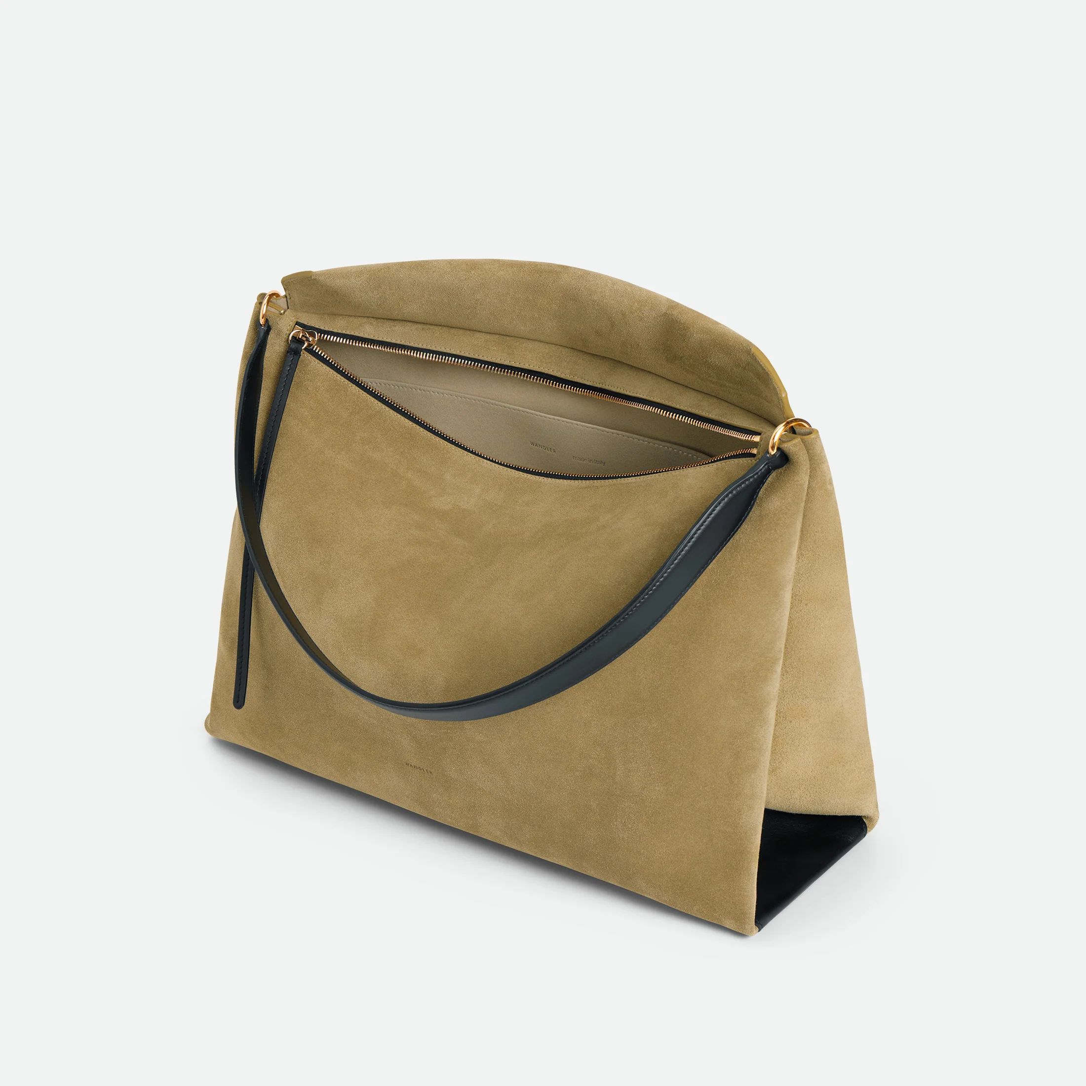 Penelope Tote - Khaki Suede / Black - Image 7