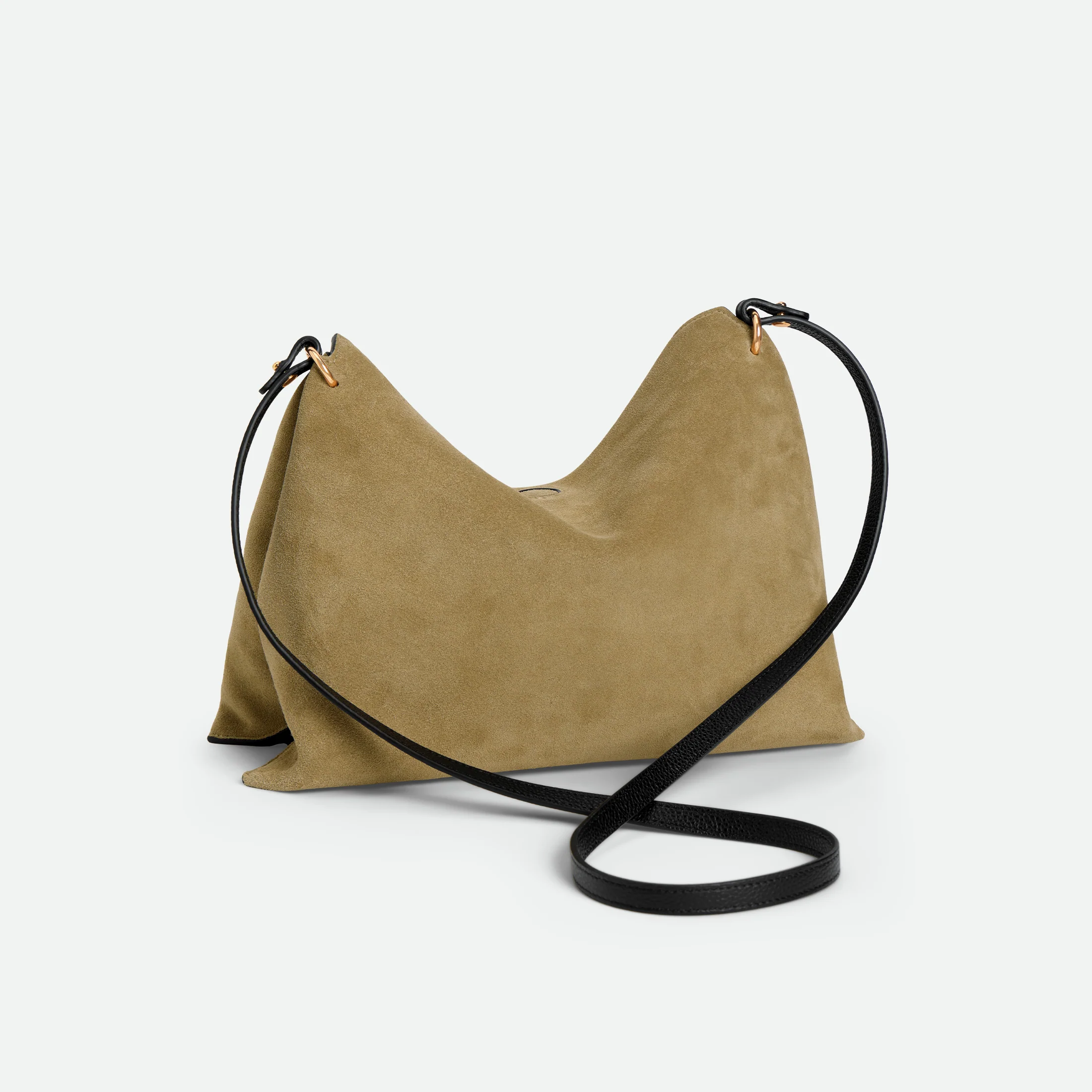 Penelope Tote Small - Khaki Suede / Black - Image 3