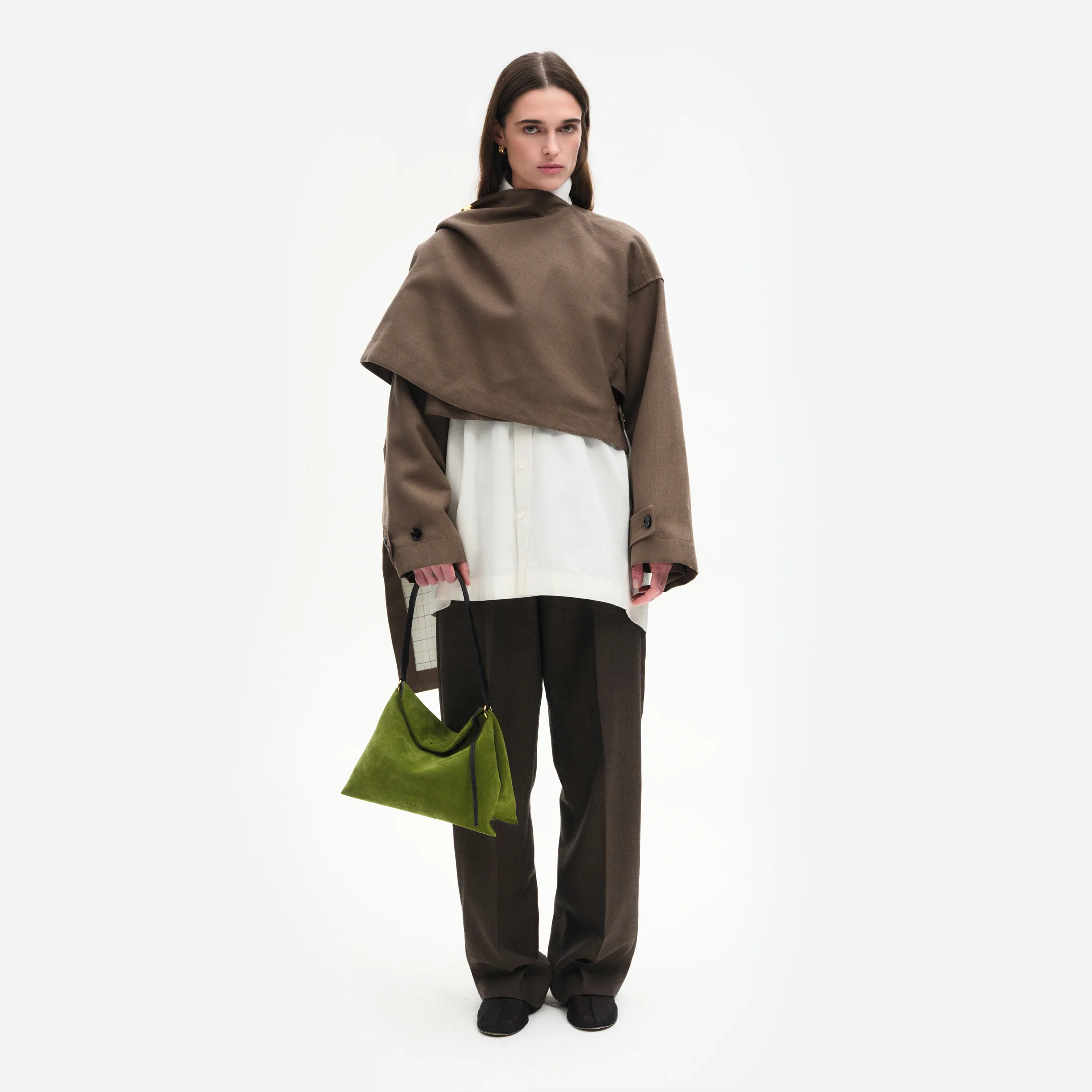 Penelope Tote Small - Verde Suede / Black - Image 2