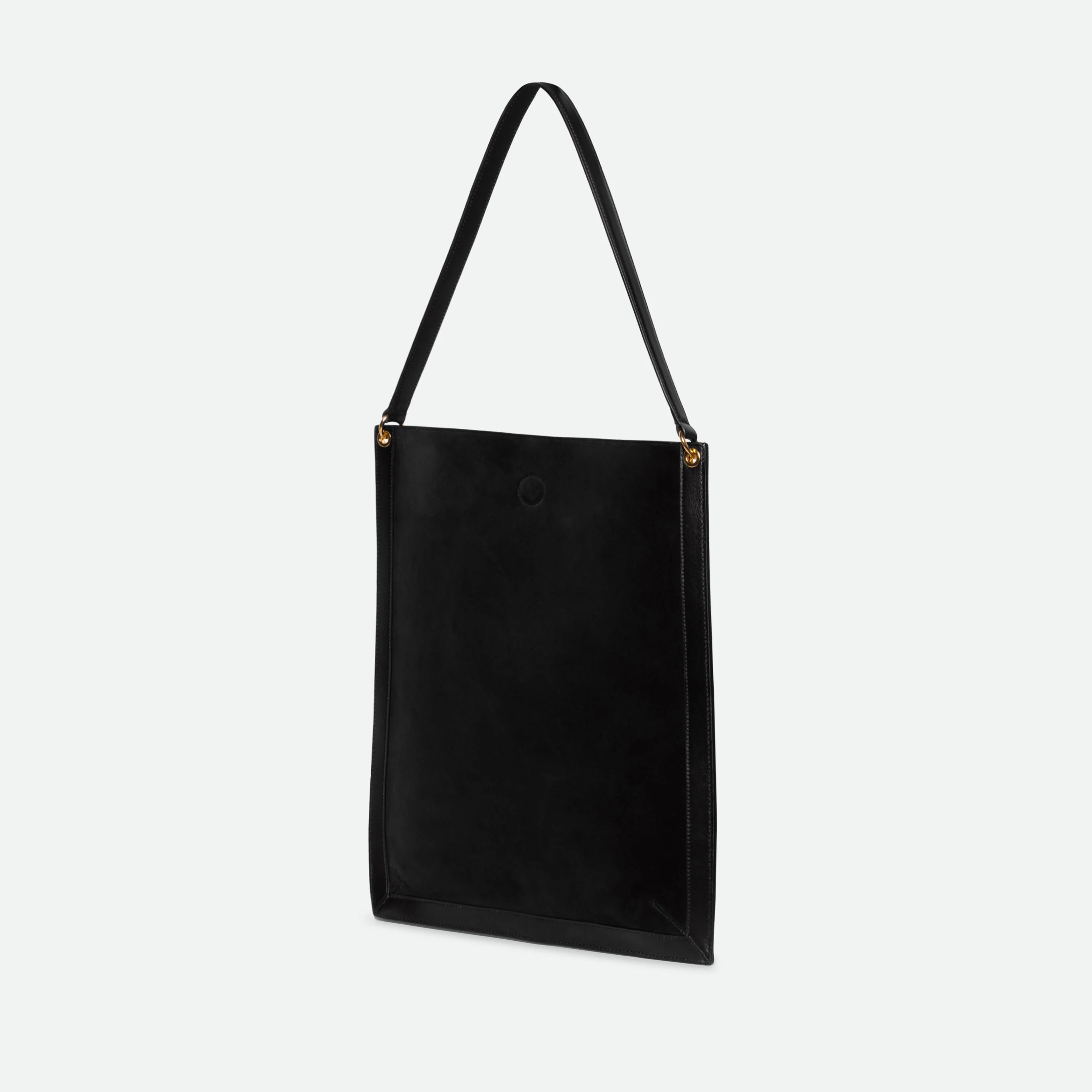 Penny Tote - Black Suede / Black - Image 4